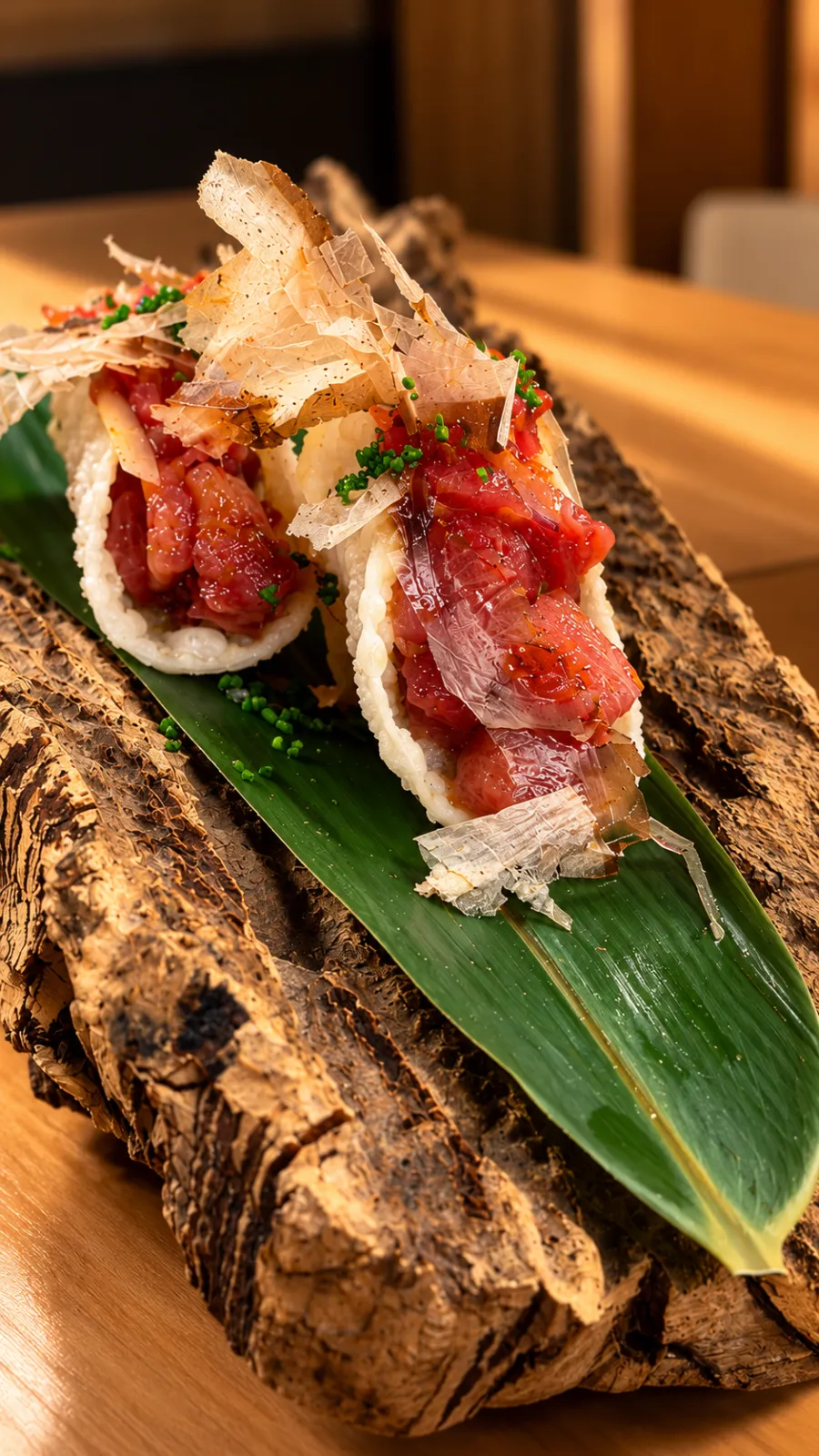 Tacos con atún y kimchi (2 uds.)